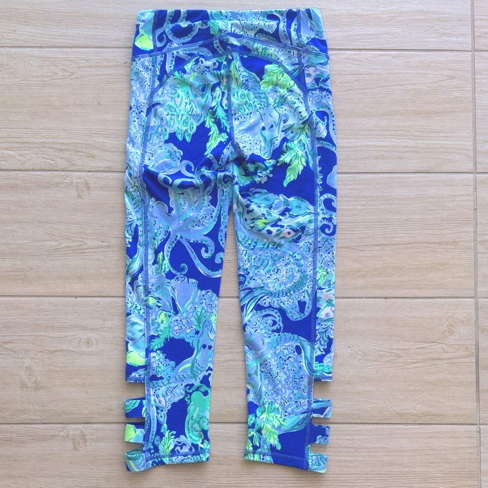Lilly Pulitzer Weekender Leggings Luxletic Blue Current Sea Sirens Octopus XS - Picture 2 of 6